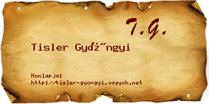 Tisler Gyöngyi névjegykártya